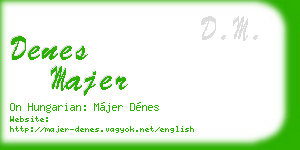 denes majer business card